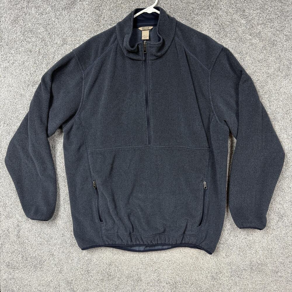 Duluth Trading Jacket Mens XLT Blue Fleece 1/4 Zip Polartec Outdoor Gorpcore